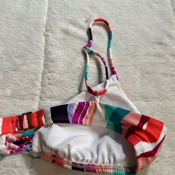 Bar III Multi Waves Printed Strappy Bralette Bikini Swim Top Pink Purple size L - Picture 14 of 14